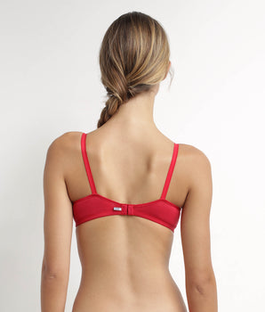 Soutien-gorge triangle sans armature en coton Rouge Dim Daily