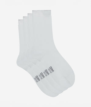 Lot de 2 paires de chaussettes blanches Femme en coton modal