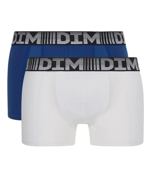 Lot de 2 boxers homme respirants Bleu Acier Blanc 3D Flex Air