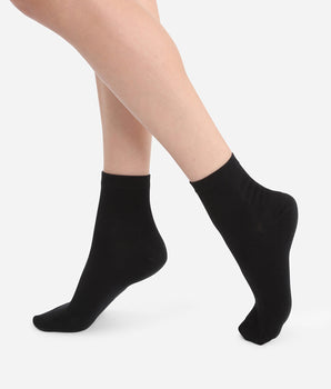 Pack of 2 pairs of black ankle socks for women