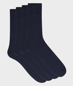 Pack of 2 pairs of men's socks in cotton Navy blue in Scottish thread Dim