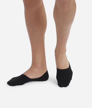 Pack of 2 pairs of black cotton footsies for men