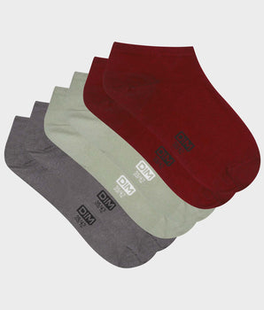 Pack of 3 pairs of men's socks Gray Red Sage Dim Cotton