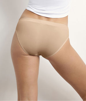 Pack of 2 women's briefs in Nude seamless microfibre Dim Les Pockets