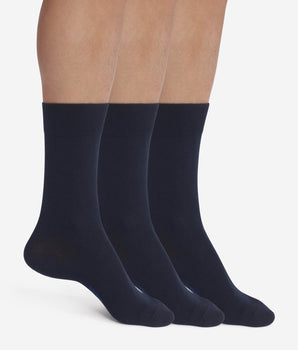 Pack of 3 Pairs of Men's Navy Blue Dim Cotton Socks