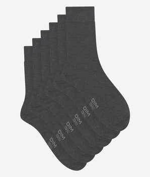 Pack of 3 Pairs of Men's Anthracite Mottled Dim Cotton Socks