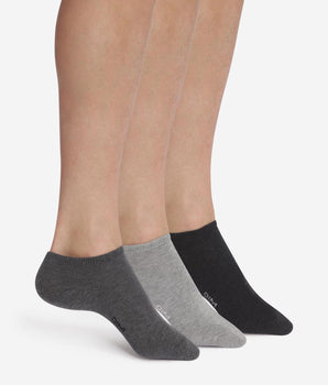 Pack of 3 pairs of Dim Coton Anthracite short socks