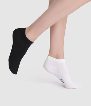 Set of 2 pairs women's cotton low-cut socks