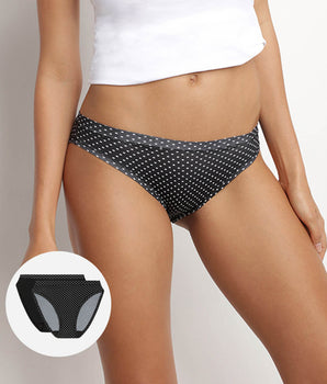 2 pack black and polka dot women's briefs  Body Move