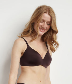 Dim InvisiFree brown wireless padded triangle bra