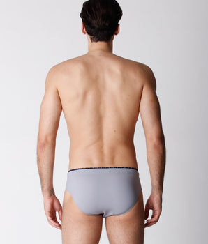 Slip de bain Gris Clair pour Homme en microfibre