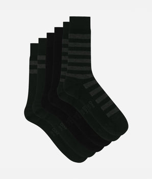 Pack of 3 pairs of men's black striped socks Dim Coton Style