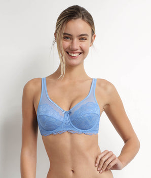 Blue lace push-up bra Dim Generous Essentiel