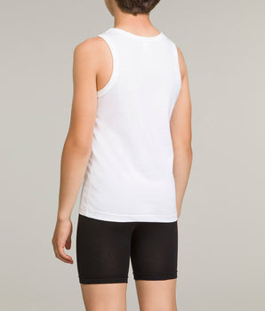 White boy's sport tank top 100% cotton Basic Sport