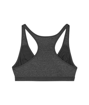 Girls' microfiber sports bra in Dark Heather Grey Dim Micro