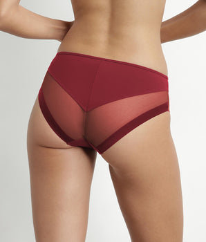 Women's briefs in microfiber and tulle Poppy Red Dim Generous