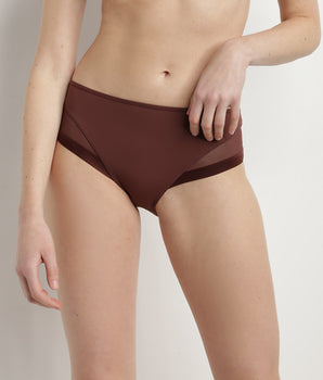 Slip femme en microfibre et tulle Cacao Intense Generous Dim