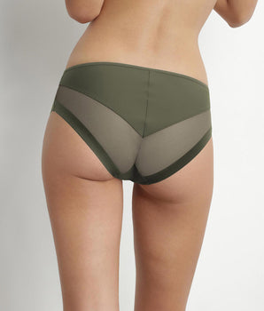 Women's briefs in microfiber and tulle Green Tennis Dim Generous