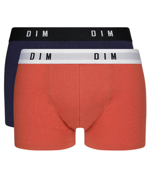 Dim Originals Pack of 2 men's boxers in stretch cotton in Red Blue & Denim