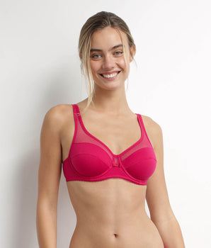 Underwired push-up bra Generous Red Organic Cotton Dim