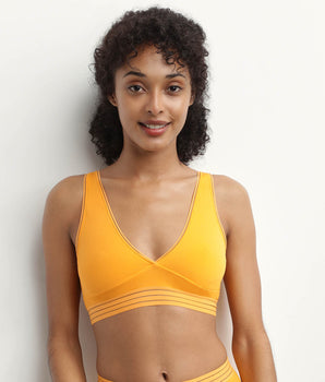 Wireless microfibre triangle bra in yellow Oh My Dim's