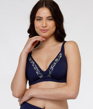 Underwired microfibre shape bra, navy blue