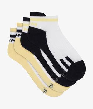 Pack of 2 pairs of unisex cotton socks Navy Yellow Dim Sport