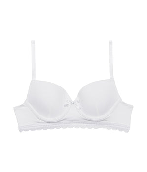 Dim Trendy girls' white stretch cotton moulded cup bra