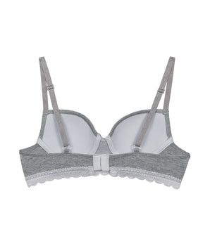 Soutien-gorge fille à coques moulées en coton stretch Gris Dim Trendy