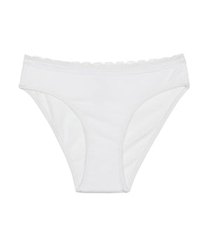 Culotte fille en coton stretch à ceinture dentelle Blanc Dim trendy