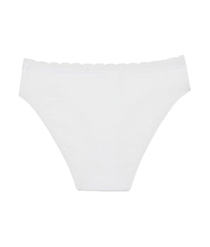 Culotte fille en coton stretch à ceinture dentelle Blanc Dim trendy