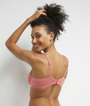 Soutien-gorge emboitant dentelle à pois Rose Generous Edition Limitée