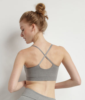 Brassière sans coutures à impact léger gris galet Dim Sport