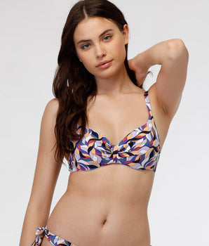 Maillot de bain soutien-gorge à armatures imprimé multicolore