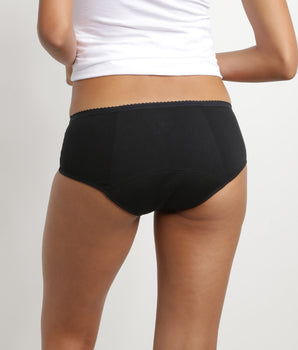 Dim Protect heavy flow Menstrual shorty organic cotton and lace Black