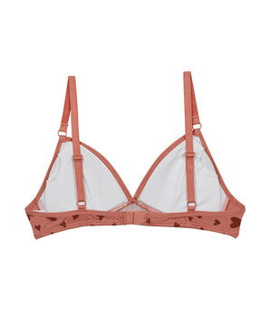 Les Pockets wireless hearts print stretch cotton triangle bra