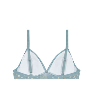 Triangle bra in Cream with Flower patterns Les Pockets