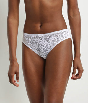 Women's recycled floral lace briefs White Dim Sublim