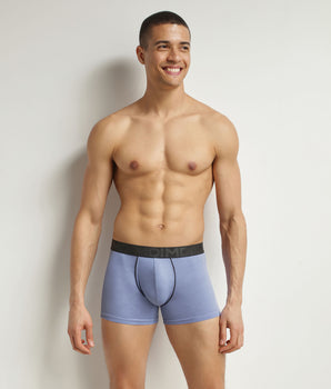 Boxer homme en coton modal à ceinture contrastée Bleu Dim Classic