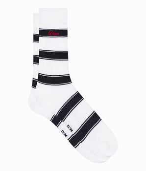 Men's ocean blue striped cotton socks Monsieur Dim