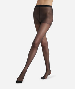 Women's Black Ultra Resist sheer tights made of reinforced Lycra