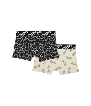 Lot de 2 boxers garçons en microfibre recyclée motif skate Dim Micro