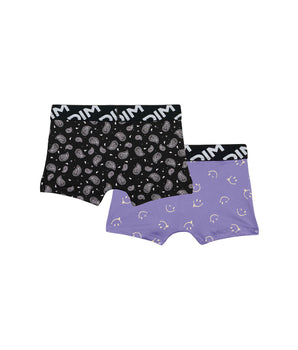 Lot de 2 boxers garçons en microfibre recyclée motif smiley Dim Micro