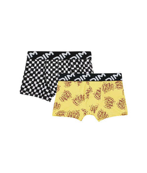 Dim Micro Pack of 2 boys' boxers in recycled microfibre with a checkerboard pattern