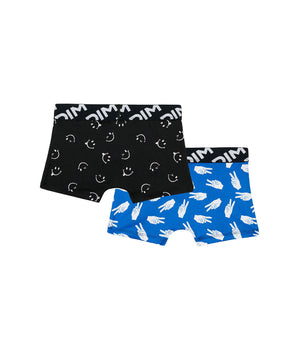 Lot de 2 boxers garçons en microfibre recyclée motif peace Dim Micro