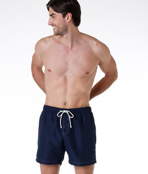 Navy Blue Canvas Swim Shorts