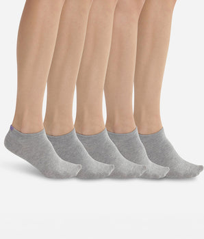 Pack of 5 pairs of women's socks grey with coloured markers EcoDim