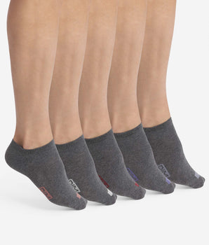 Pack of 5 pairs of men's grey cotton socks with EcoDim labels