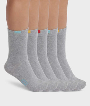 Pack of 5 pairs of children's socks in Heather Gray EcoDim cotton