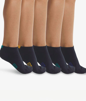 Pack of 5 pairs of children's socks in cotton Navy Blue Écodim